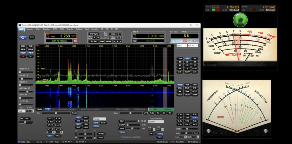 Thetis software screen grab