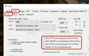 Thetis audio for PTT