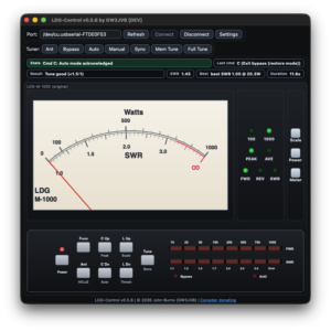 Emulation of the LDG AT-1000ProII front panel and M-1000 meter